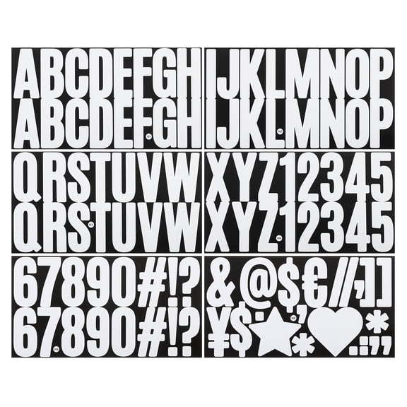 Uxcell Alphabet Letters Numbers Stickers, 6 Sheets Self Adhesive Large Decal, White