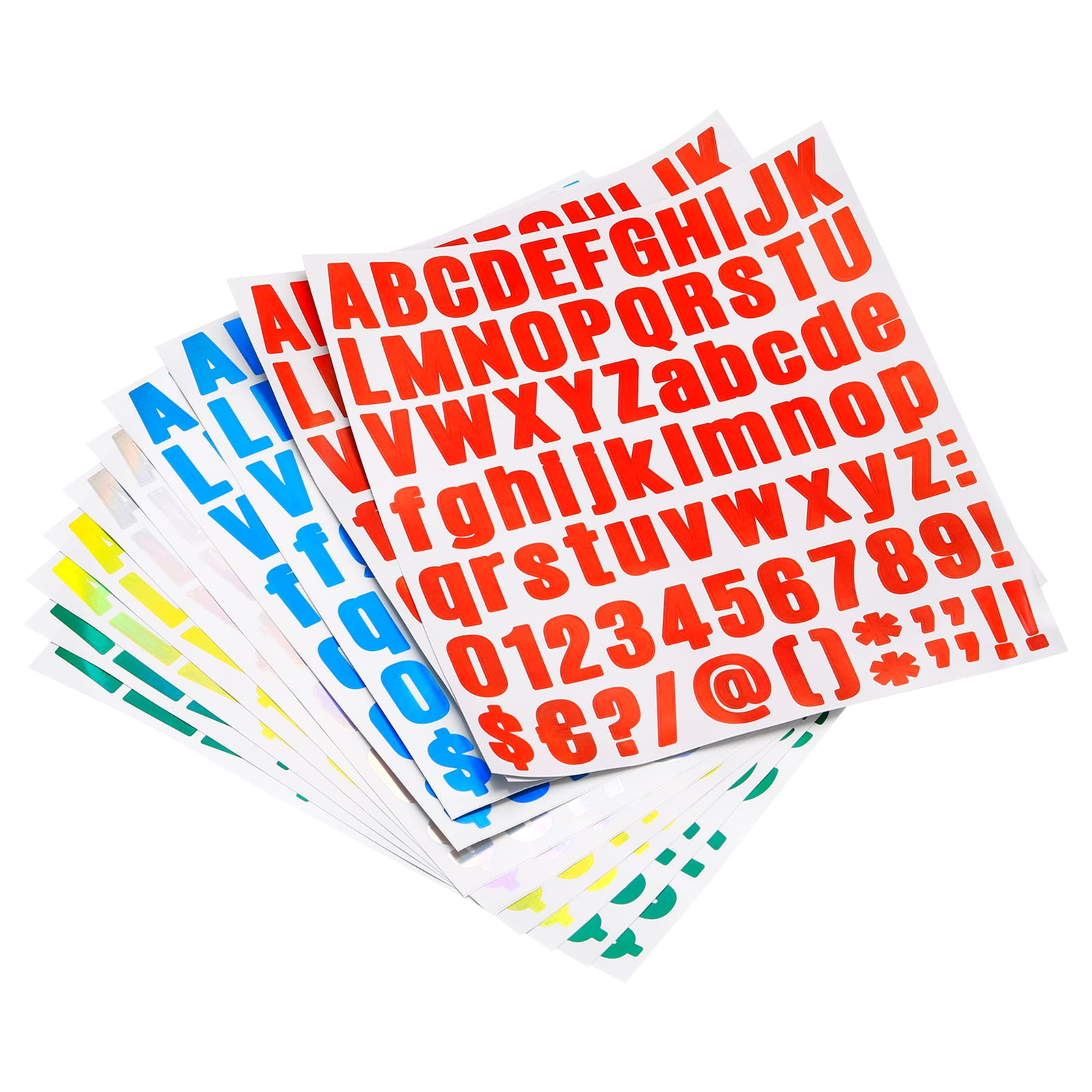 Uxcell Alphabet Number Stickers, 1 Reflective Glitter 5 Color 81  Count/Sheet,10 Pack