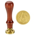 thumbnail image 1 of Uxcell Alphabet a Wax Seal Stamp Initial Letter Sealing Wax Stamp Retro Removable Brass Head Wooden Handle, Style 2, 1 of 6