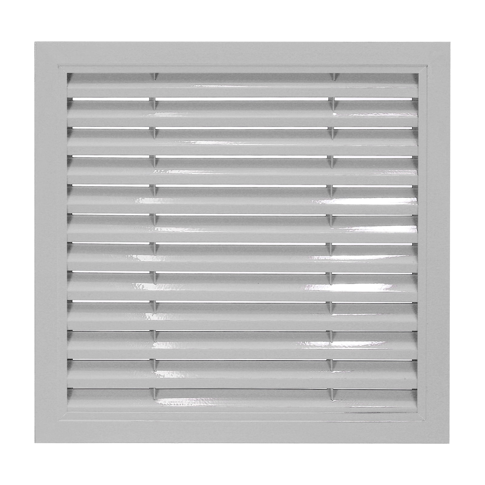 Uxcell Aluminum Air Vent Grille, 12 x 12 Inch(Duct Opening) Exhaust Vent Cover Louvered Vent Grill for Wall Door Ceiling Cabinet Wardrobe Radiator Heating System, Gray