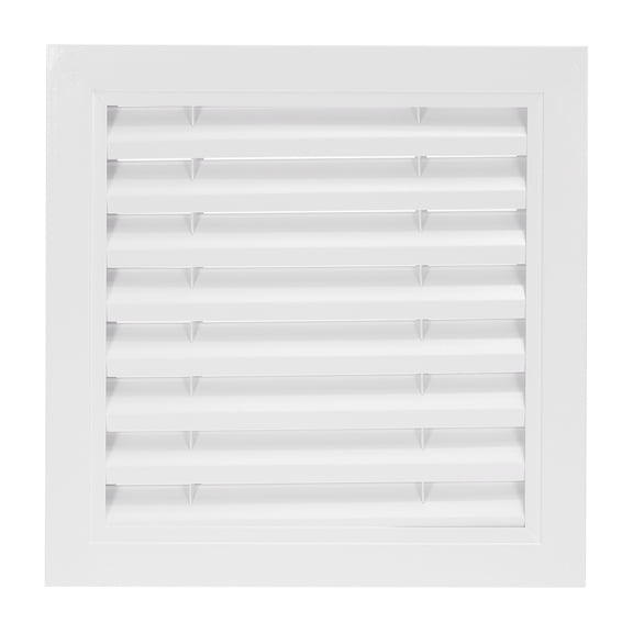 Uxcell Aluminum Air Vent Grille, 8 x 8 Inch(Duct Opening) Exhaust Vent Cover Louvered Vent Grill for Wall Door Ceiling Cabinet Wardrobe Radiator Heating System, Matte White