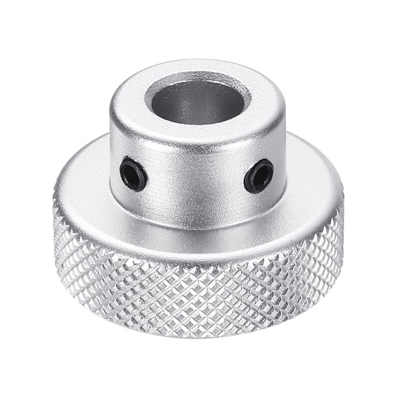 Uxcell Aluminum Alloy Handwheel 30mm OD 10mm Bore Machine Tool Hand Wheel for Milling Machine Lathe, Silver Tone