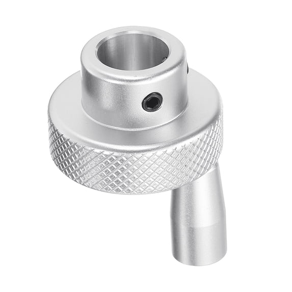 Uxcell Aluminum Alloy Handwheel 30mm OD 12mm Bore Machine Tool Hand Wheel with Rotate Handle for Lathe, Silver Tone