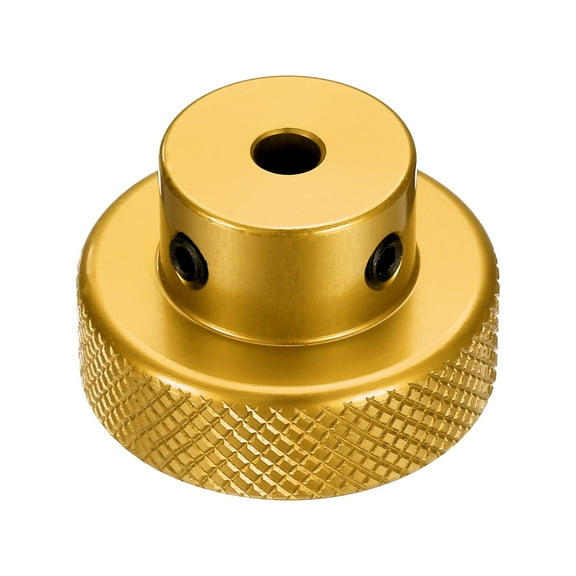Uxcell Aluminum Alloy Handwheel 30mm OD 4mm Bore Machine Tool Hand Wheel for Milling Machine Lathe, Gold Tone