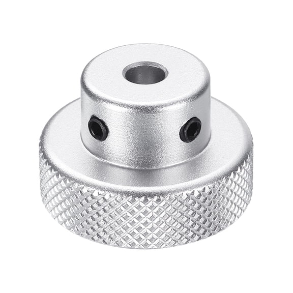 Uxcell Aluminum Alloy Handwheel 30mm OD 5mm Bore Machine Tool Hand Wheel for Milling Machine Lathe, Silver Tone