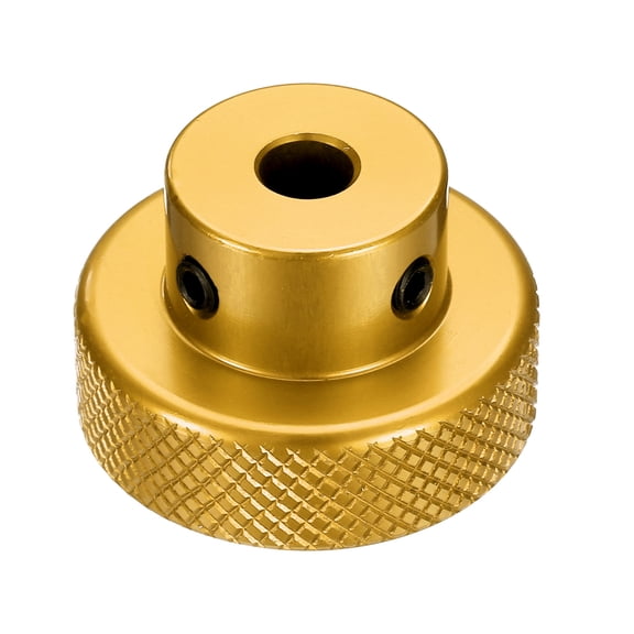Uxcell Aluminum Alloy Handwheel 30mm OD 6mm Bore Machine Tool Hand Wheel for Milling Machine Lathe, Gold Tone