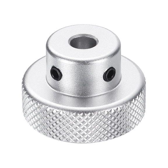 Uxcell Aluminum Alloy Handwheel 30mm OD 6mm Bore Machine Tool Hand Wheel for Milling Machine Lathe, Silver Tone