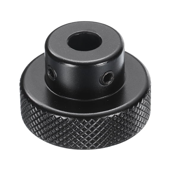 Uxcell Aluminum Alloy Handwheel 30mm OD 7mm Bore Machine Tool Hand Wheel for Milling Machine Lathe, Black