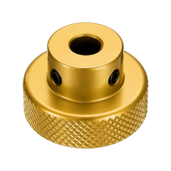 Uxcell Aluminum Alloy Handwheel 30mm OD 8mm Bore Machine Tool Hand Wheel for Milling Machine Lathe, Gold Tone