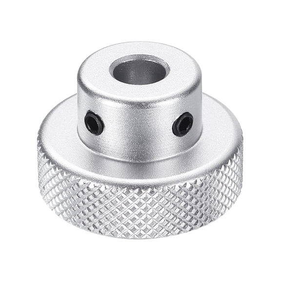 Uxcell Aluminum Alloy Handwheel 30mm OD 8mm Bore Machine Tool Hand Wheel for Milling Machine Lathe, Silver Tone