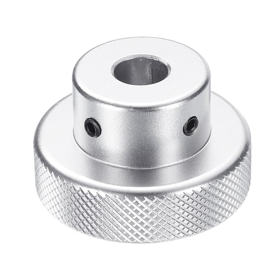 Uxcell Aluminum Alloy Handwheel 40mm OD 10mm Bore Machine Tool Hand Wheel for Milling Machine Lathe, Silver Tone