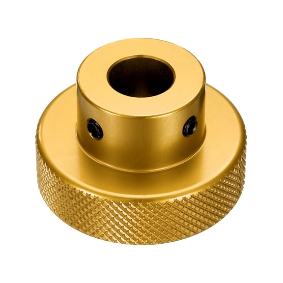 Uxcell Aluminum Alloy Handwheel 40mm OD 12mm Bore Machine Tool Hand Wheel for Milling Machine Lathe, Gold Tone