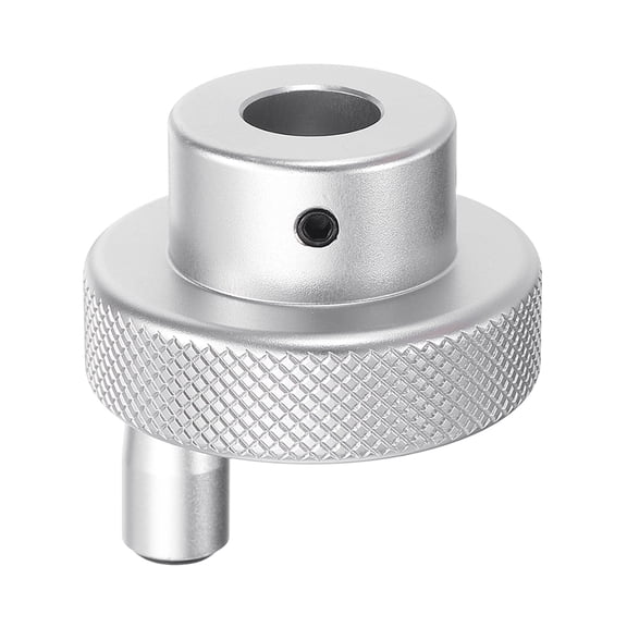 Uxcell Aluminum Alloy Handwheel 40mm OD 12mm Bore Machine Tool Hand Wheel with Rotate Handle for Lathe, Silver Tone