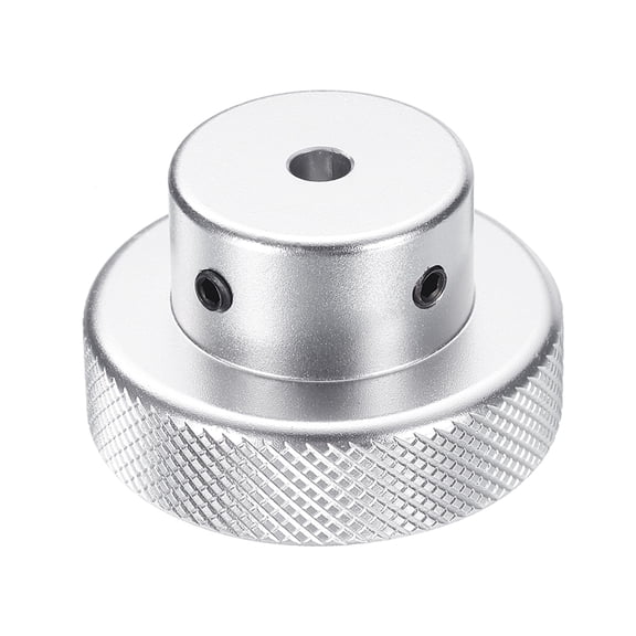 Uxcell Aluminum Alloy Handwheel 40mm OD 4mm Bore Machine Tool Hand Wheel for Milling Machine Lathe, Silver Tone