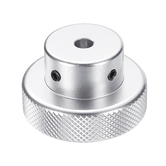 Uxcell Aluminum Alloy Handwheel 40mm OD 5mm Bore Machine Tool Hand Wheel for Milling Machine Lathe, Silver Tone