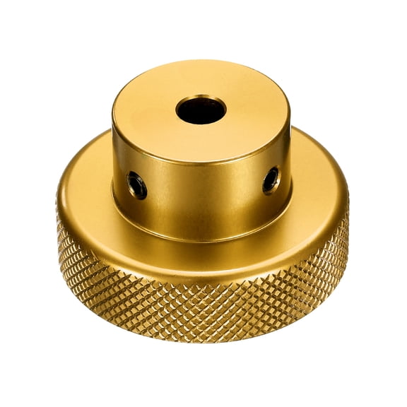 Uxcell Aluminum Alloy Handwheel 40mm OD 6mm Bore Machine Tool Hand Wheel for Milling Machine Lathe, Gold Tone