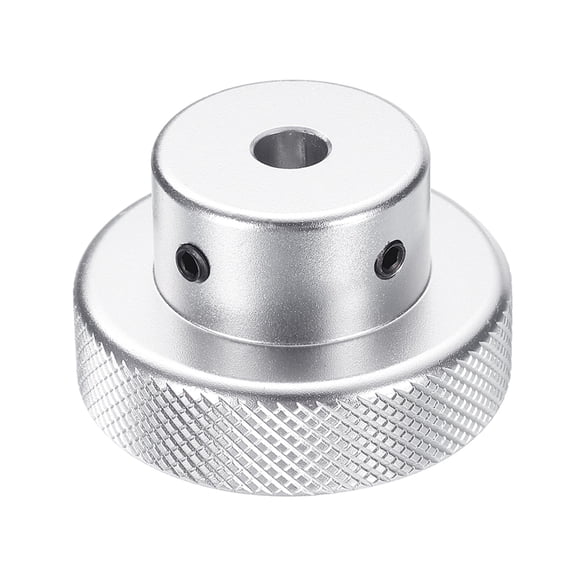 Uxcell Aluminum Alloy Handwheel 40mm OD 6mm Bore Machine Tool Hand Wheel for Milling Machine Lathe, Silver Tone