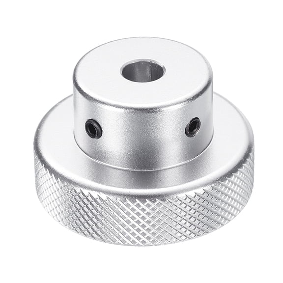 Uxcell Aluminum Alloy Handwheel 40mm OD 7mm Bore Machine Tool Hand Wheel for Milling Machine Lathe, Silver Tone