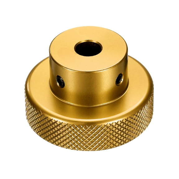 Uxcell Aluminum Alloy Handwheel 40mm OD 8mm Bore Machine Tool Hand Wheel for Milling Machine Lathe, Gold Tone