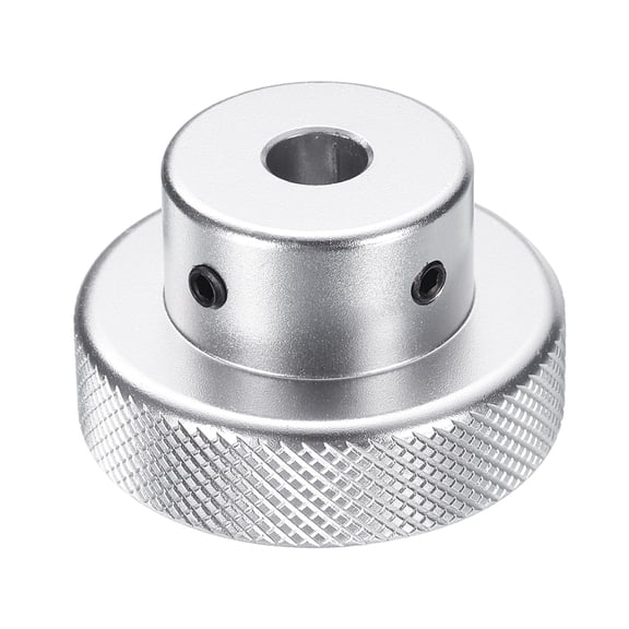 Uxcell Aluminum Alloy Handwheel 40mm OD 8mm Bore Machine Tool Hand Wheel for Milling Machine Lathe, Silver Tone