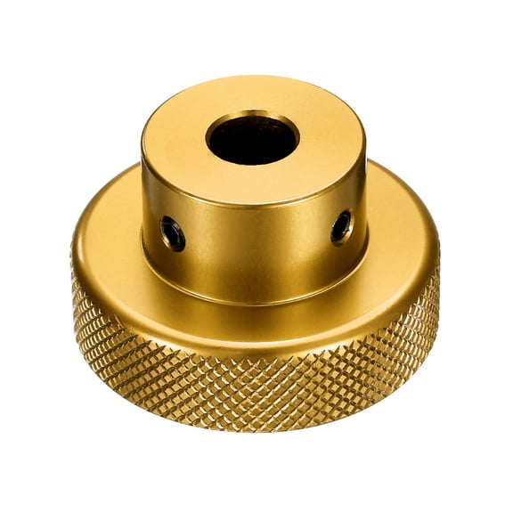 Uxcell Aluminum Alloy Handwheel 40mm OD 9mm Bore Machine Tool Hand Wheel for Milling Machine Lathe, Gold Tone
