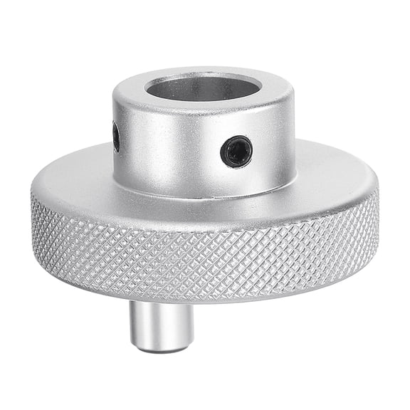 Uxcell Aluminum Alloy Handwheel 50mm OD 16mm Bore Machine Tool Hand Wheel with Rotate Handle for Lathe, Silver Tone