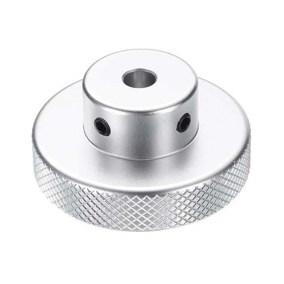 Uxcell Aluminum Alloy Handwheel 50mm OD 7mm Bore Machine Tool Hand Wheel for Milling Machine Lathe, Silver Tone