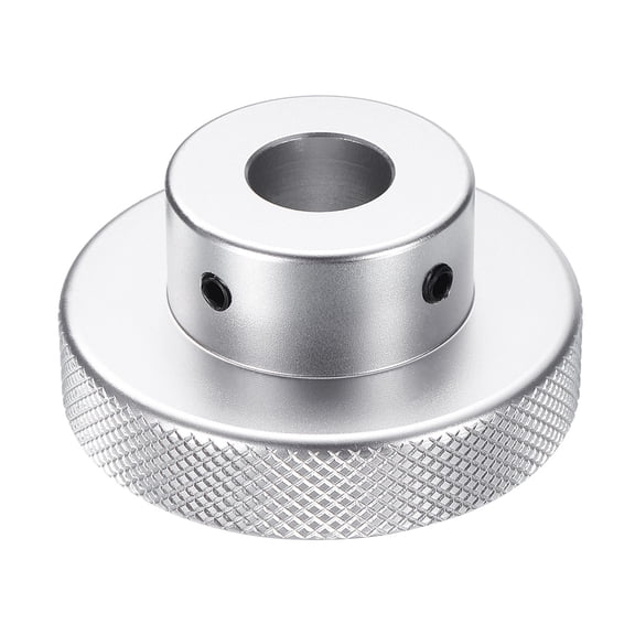 Uxcell Aluminum Alloy Handwheel 60mm OD 16mm Bore Machine Tool Hand Wheel for Milling Machine Lathe, Silver Tone