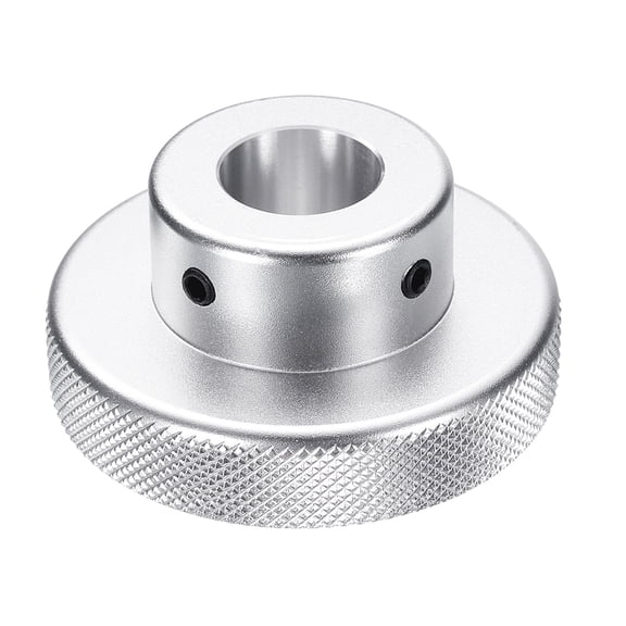 Uxcell Aluminum Alloy Handwheel 60mm OD 19mm Bore Machine Tool Hand Wheel for Milling Machine Lathe, Silver Tone