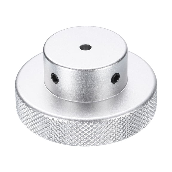 Uxcell Aluminum Alloy Handwheel 60mm OD 5mm Bore Machine Tool Hand Wheel for Milling Machine Lathe, Silver Tone