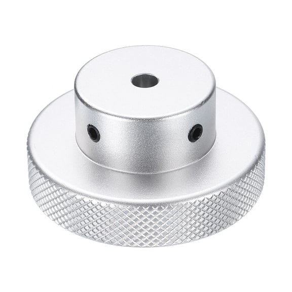 Uxcell Aluminum Alloy Handwheel 60mm OD 7mm Bore Machine Tool Hand Wheel for Milling Machine Lathe, Silver Tone
