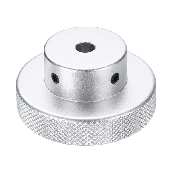 Uxcell Aluminum Alloy Handwheel 60mm OD 8mm Bore Machine Tool Hand Wheel for Milling Machine Lathe, Silver Tone