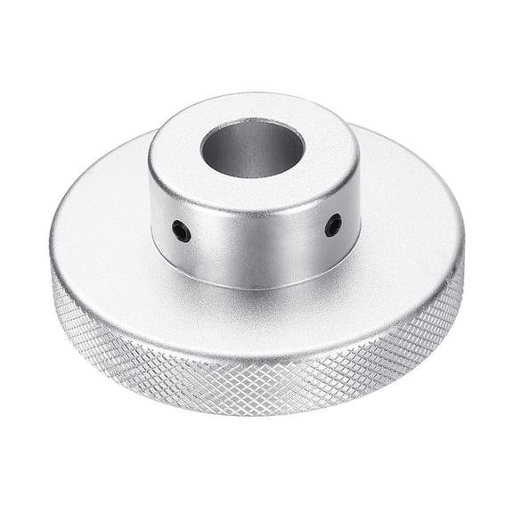 Uxcell Aluminum Alloy Handwheel 80mm OD 18mm Bore Machine Tool Hand Wheel for Milling Machine Lathe, Silver Tone