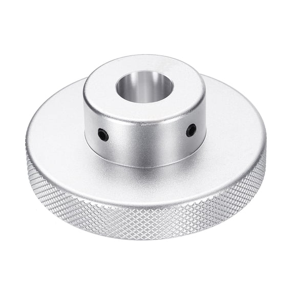Uxcell Aluminum Alloy Handwheel 80mm OD 20mm Bore Machine Tool Hand Wheel for Milling Machine Lathe, Silver Tone