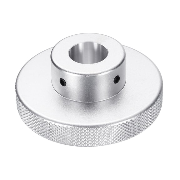 Uxcell Aluminum Alloy Handwheel 80mm OD 22mm Bore Machine Tool Hand Wheel for Milling Machine Lathe, Silver Tone