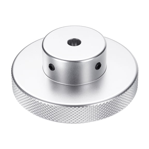 Uxcell Aluminum Alloy Handwheel 80mm OD 8mm Bore Machine Tool Hand Wheel for Milling Machine Lathe, Silver Tone
