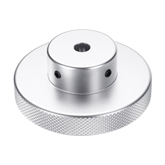Uxcell Aluminum Alloy Handwheel 80mm OD 9mm Bore Machine Tool Hand Wheel for Milling Machine Lathe, Silver Tone
