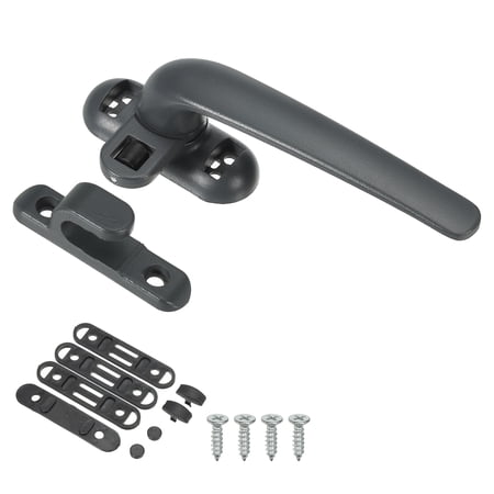 Uxcell Aluminum Alloy Window Handle Casement Window Lock for Vertical Horizontal Sliding Window, Grey (Right Hand)