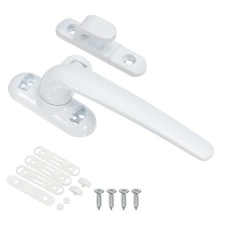 Uxcell Aluminum Alloy Window Handle Casement Window Lock for Vertical Horizontal Sliding Window, White (Left Hand)