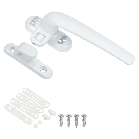 Uxcell Aluminum Alloy Window Handle Casement Window Lock for Vertical Horizontal Sliding Window, White (Right Hand)