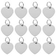 thumbnail image 1 of Uxcell Aluminum Blank Tags 1.4 x 1.2 Inch, Heart Shape Stamping Blanks Pet ID Label with Key Rings, Silver Tone 12Pcs, 1 of 4