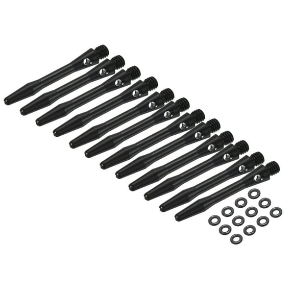 Uxcell Aluminum Dart Shafts, 2BA Dart Stems Replacement Accessories with Rubber Rings for Steel Tip Black 35mm