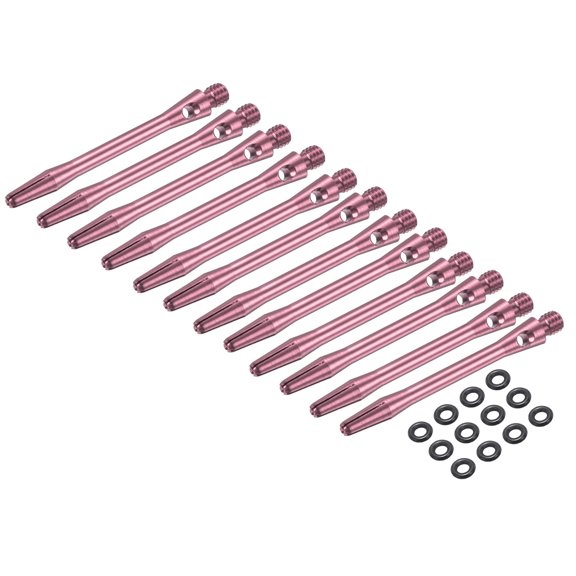 Uxcell Aluminum Dart Shafts, 2BA Dart Stems Replacement Accessories with Rubber Rings for Steel Tip Pink 45mm