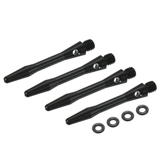 Uxcell Aluminum Dart Shafts , 2BA Thread Dart Stems Replacement Accessories with Rubber Rings for Steel Tip Black 35mm