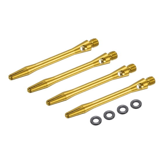 Uxcell Aluminum Dart Shafts , 2BA Thread Dart Stems Replacement Accessories with Rubber Rings for Steel Tip Yellow 45mm