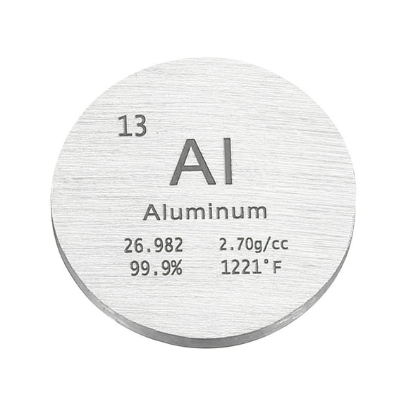 Uxcell Aluminum Disc, 0.8 inch Al Density Circle Sheets Plates High Density Element Cube Unique Metal Periodic Table for Collections Lab Experiment Chemistry Teacher Scientific
