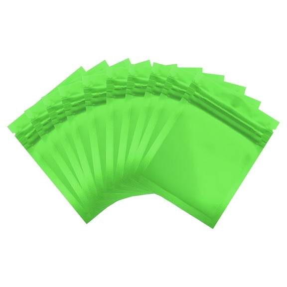 Uxcell Resealable Packaging Bag for Small Business, Matte Smell Proof Bags Aluminum Sealable Foil Flat Zipper Lock Pouch Green
