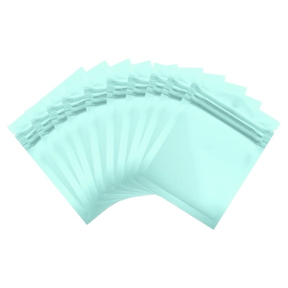 Uxcell Resealable Packaging Bag for Small Business, Matte Smell Proof Bags Aluminum Sealable Foil Flat Zipper Lock Pouch Light Blue