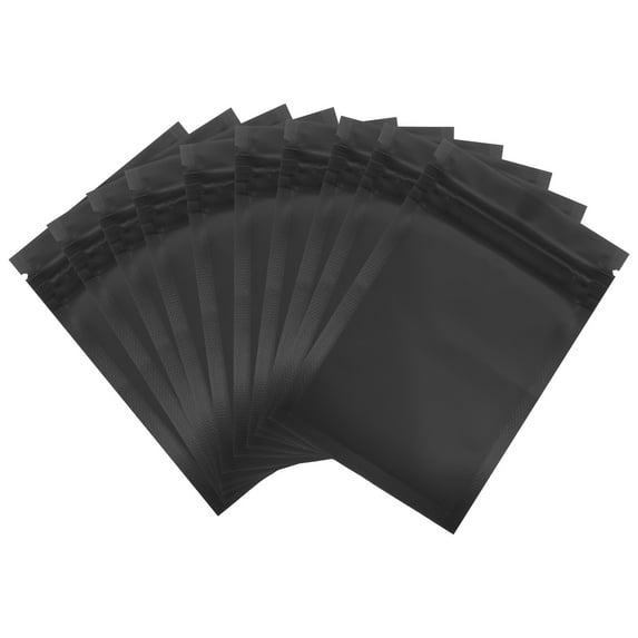 Uxcell Resealable Packaging Bags for Small Business, Matte Smell Proof Bags Aluminum Sealable Foil Flat Pouch Black