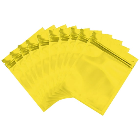 Uxcell Resealable Packaging Bags for Small Business, Glossy Smell Proof Bag Aluminum Sealable Foil Flat Pouches Gold